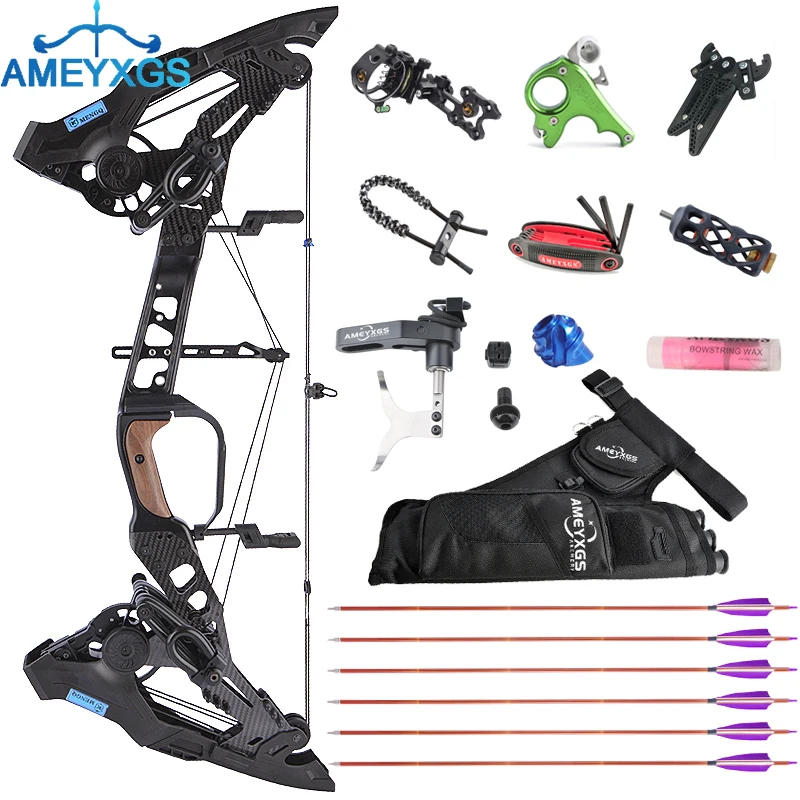 

Archery Compound Bow 21.5lbs-60lbs Adjustable Steel Ball Dual Use Hunting Fishing Bow for Outdoor Sports Shooting Training Game