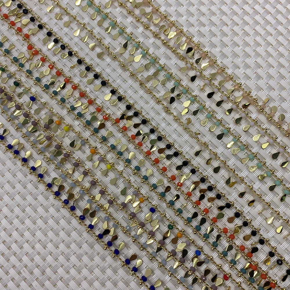 

Fashion Natural Stone Drop Shape Handmade Chain Charm Jewelry Elegant Ladies DIY Necklace Bracelet Jewelry Accessories 3-9mm