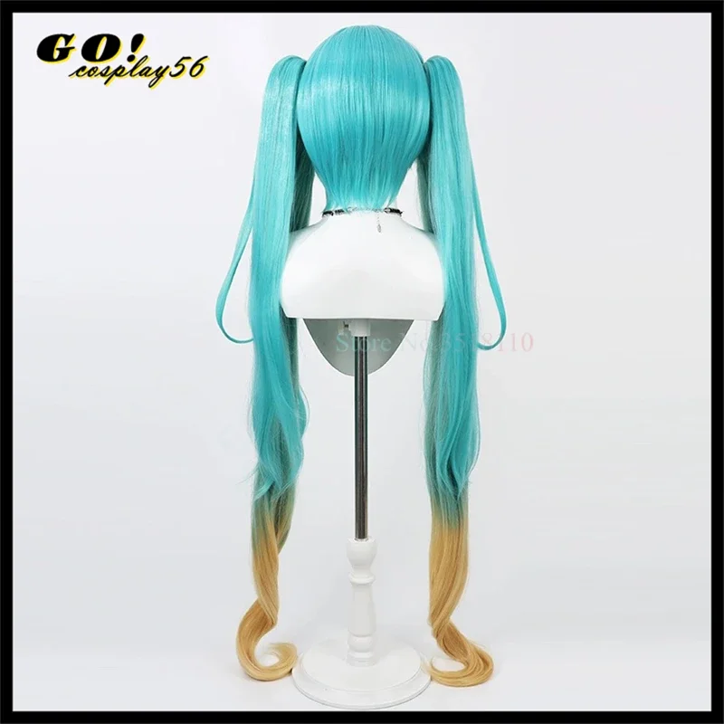 2024 Волшебный парик для косплея Мику длинные хвостики 120 см золотистые смешанные