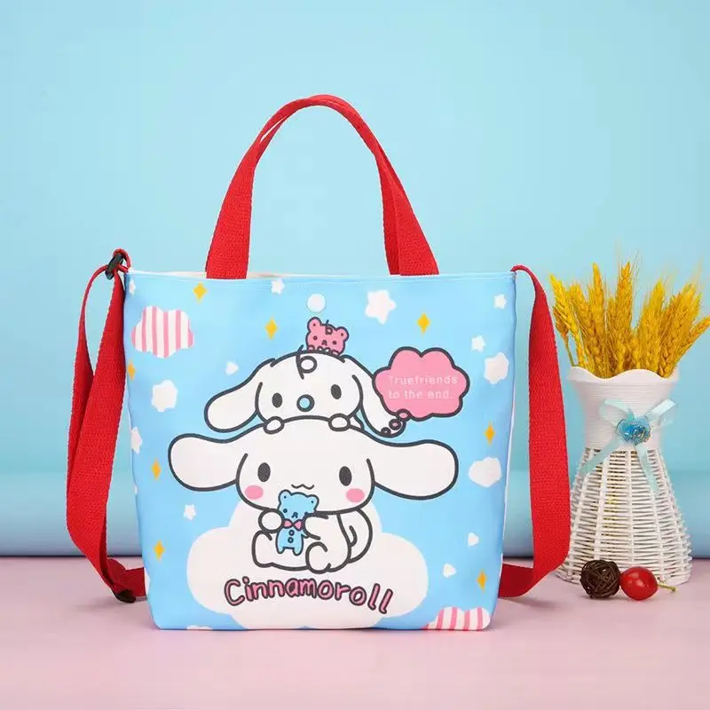 

Cinnamoroll Bags Sanrio Anime Kuromi Hello Kitty Messenger Shoulder Bags Kawaii Printing Handbag Kids Gift