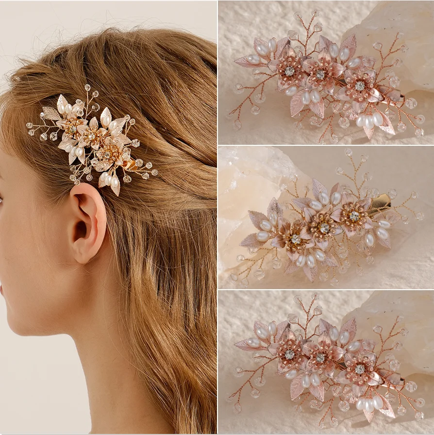 Новые свадебные аксессуары для волос женские ручной работы с цветком свадебное