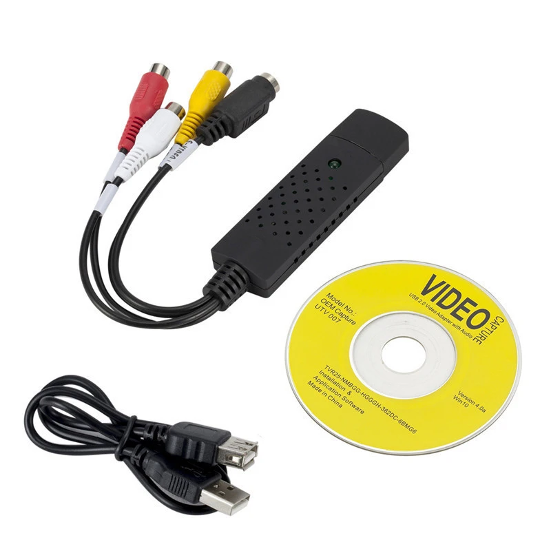 Portable USB2.0 Audio Video Capture Card Adapter Easy To Cap Easycap VHS To DVD Data Capture Card