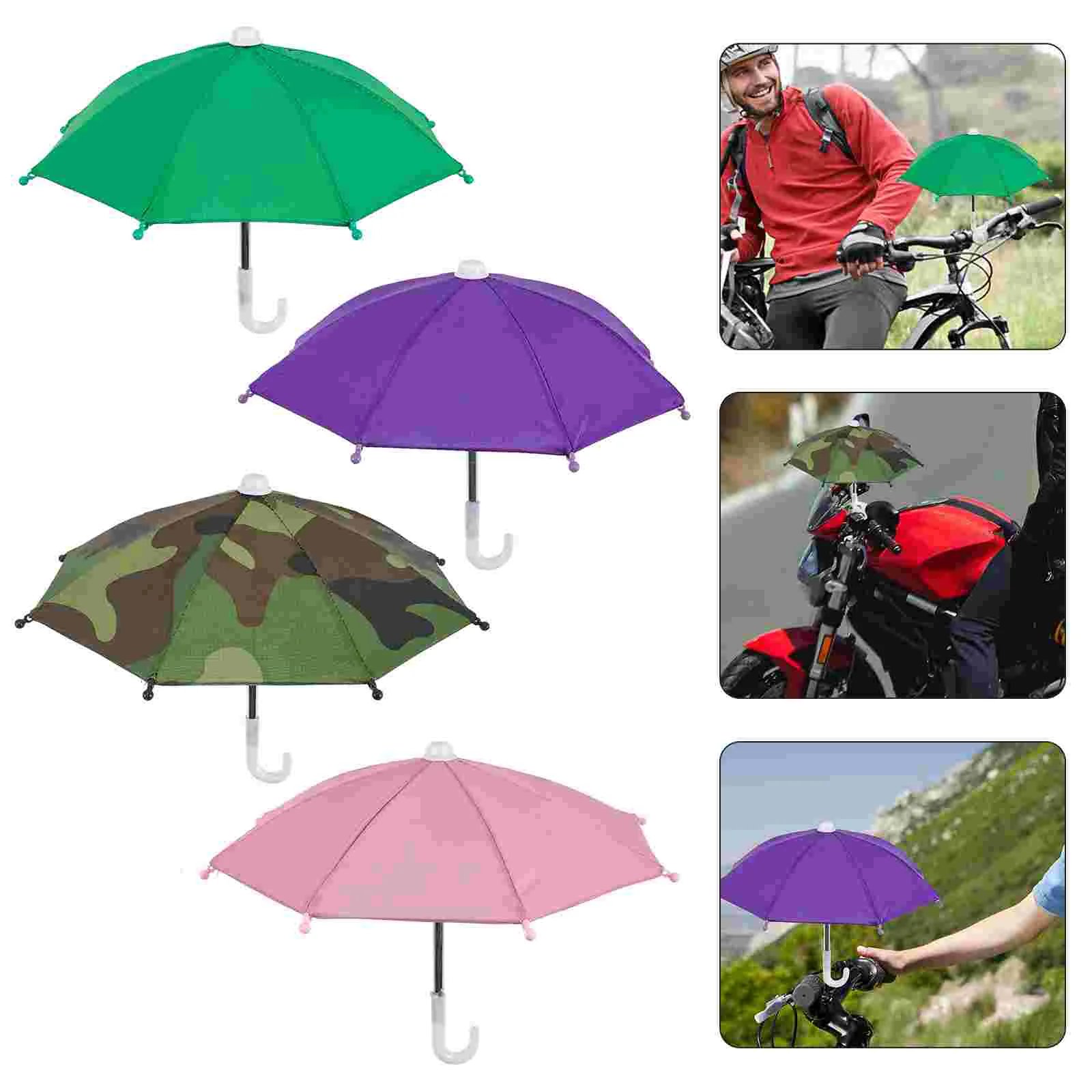 

4Pcs Decorative Protector Small Sunshade Riding Small Umbrella Universal Sunshade