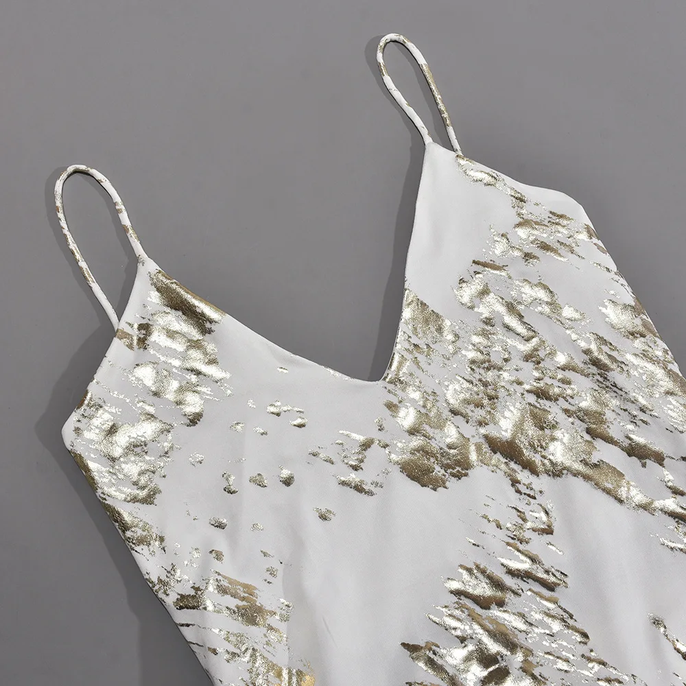 Женское элегантное блестящее платье-миди OSEN на бретелях женское длинное платье