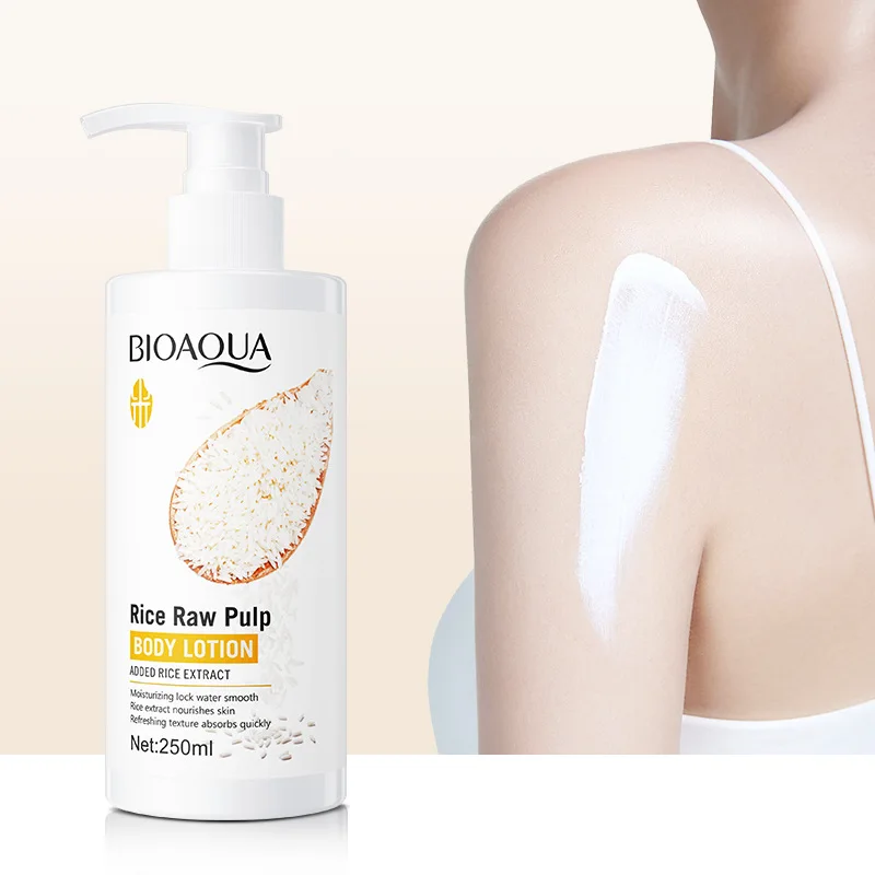 

BIOAQUA White Rice Body Lotion Skin Care Moisturizing Brightening Whitening Body Creams Nourish Smooth Body Skin Care 250ML