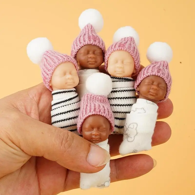 

Mini Simulation Doll Baby Pvc Finger Rebirth Doll Interactive Clothes Baby Doll House Accessories 1pc