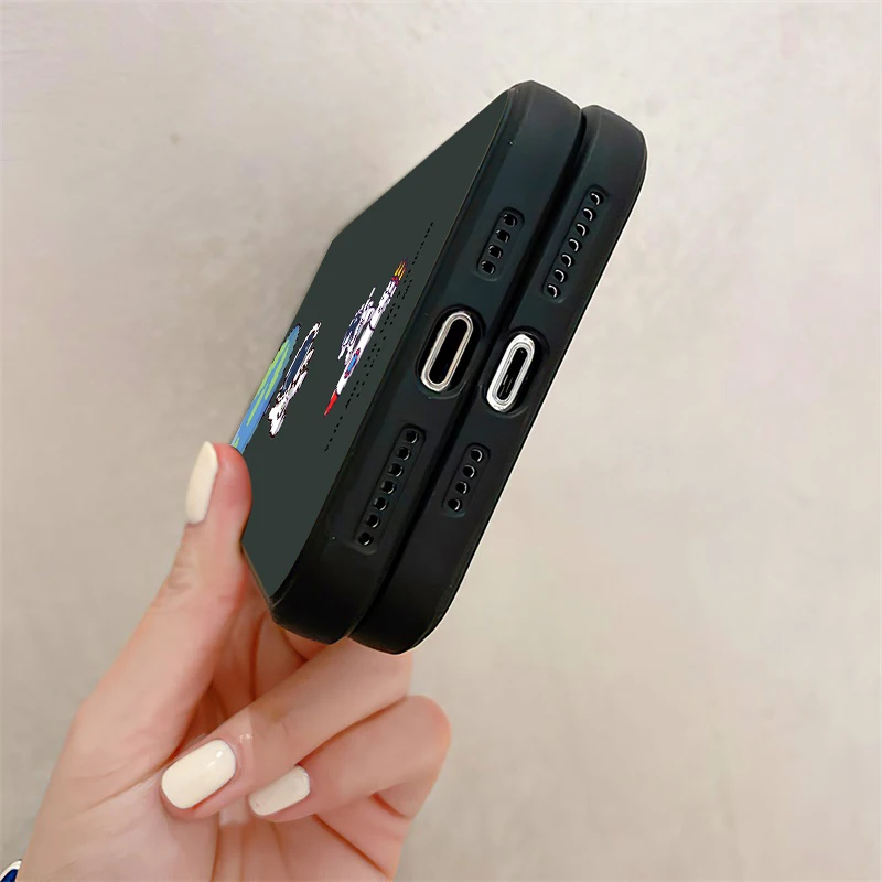 cute cartoon astronaut phone case for funda iphone 11 12 13 pro max mini x xr xs se 2020 5s 6 7 8 plus celular etui black coque free global shipping