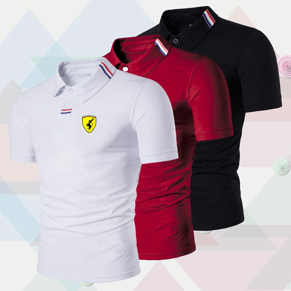 

New POLO Shirts Men's Summer Breathable Tops Short Sleeves Printed T-Shirts