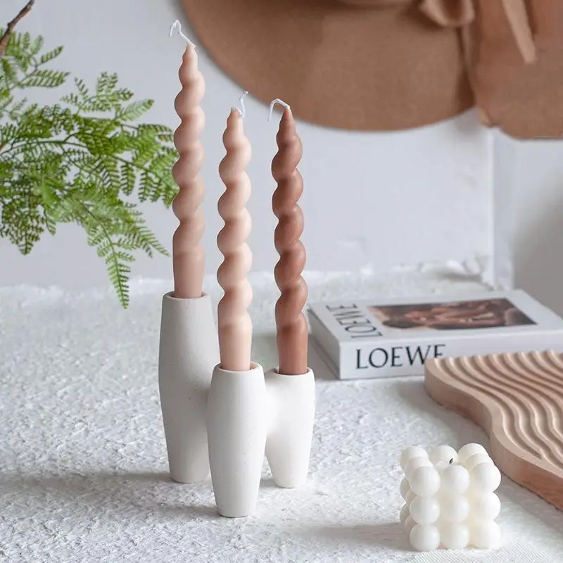 

3pcs/set Nordic Style Candle Holder, Ceramic Fragrance Candle Holder, Photography Props, Home Decoration,Atmosphere Decor, Table