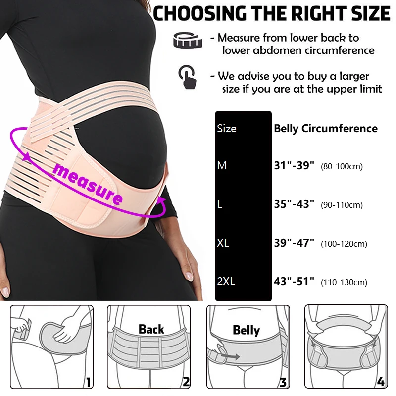 Pregnancy 3 In 1 Support Belt for Back Pelvic Hip Pain Maternity Band Belly Support for Pregnancy Back Support Band for Abdomen