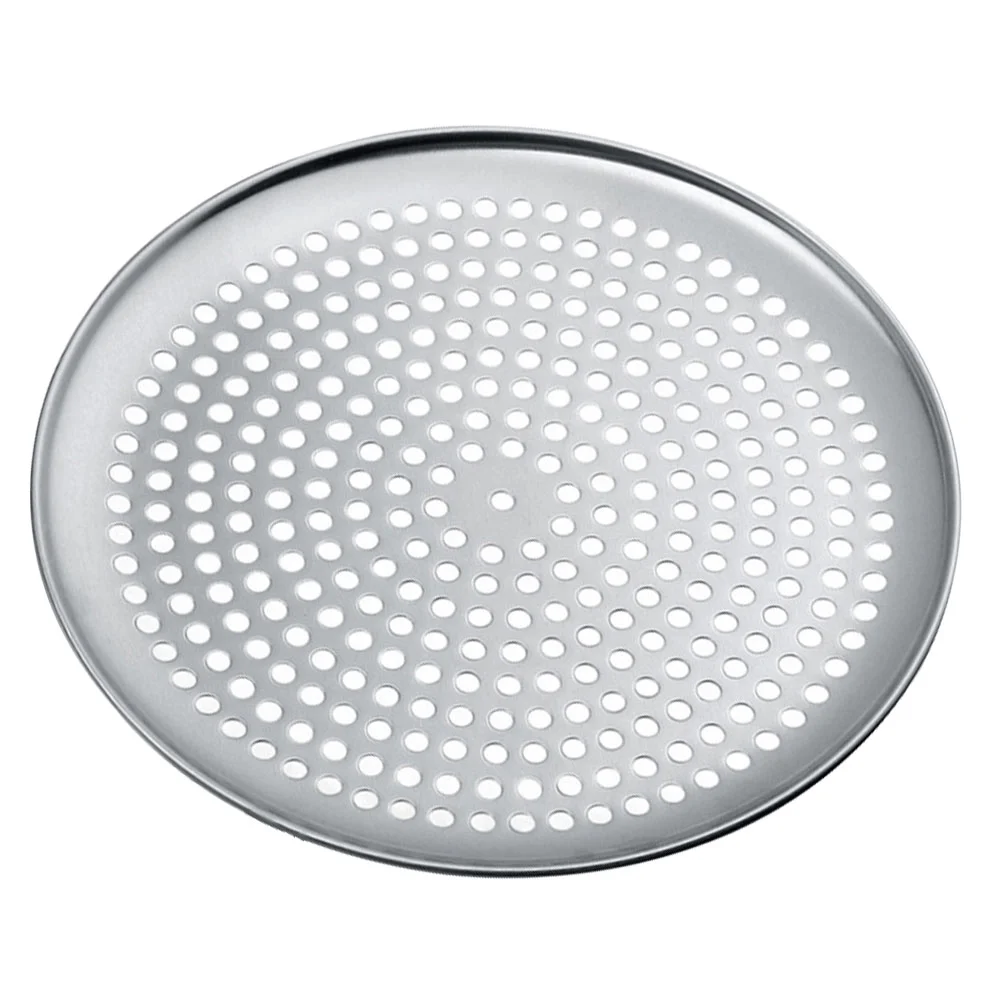 

Pizza Pan Tray Baking Ovenround Steel Crispernon Plate Stick Holes Pans Nonstick Serving Stainless Perforated Bakeware Cooking