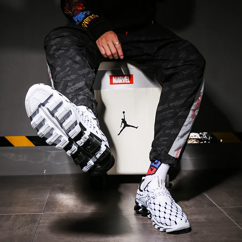 JIEMIAO Fashion Men Sneakers Breathable Sports Running Shoes  Comfortable Outdoor Non-slip Casual Athletic Large Size Shoes