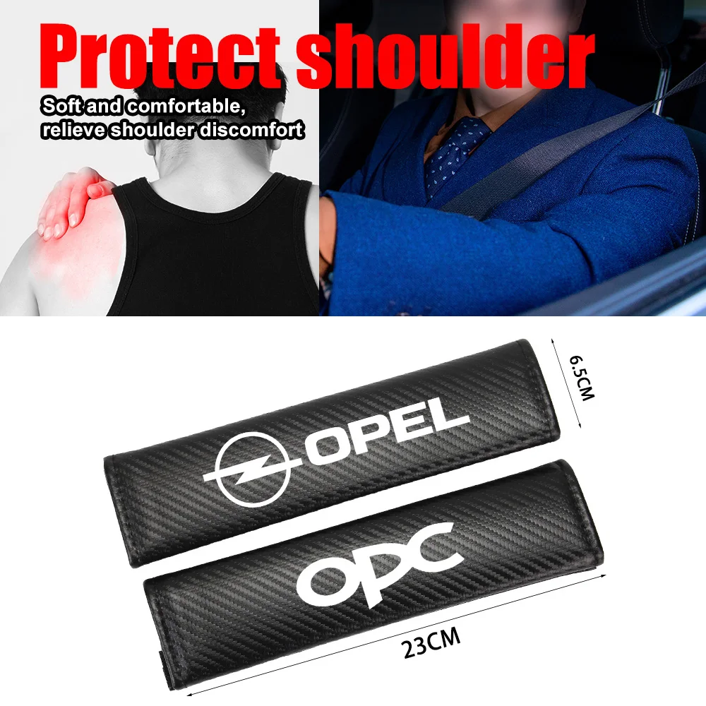 Автомобильный ремень безопасности из углеродного волокна, защитная Наплечная Крышка для Opel Astra J H K Corsa d Vectra B C Insignia Vivaro OPC OPCLINE, 2 шт.