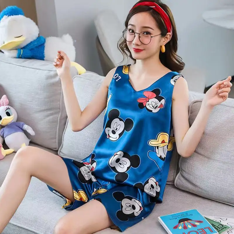 

Summer Cartoon Women Pajamas Set Girl Sleepwear Pajama Short Women Pyjamas Suit Female Clothing 2022 Nightwear