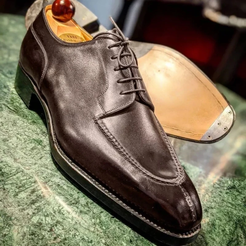 

New Derby Shoes Men Shoes Pu Low Heel Solid Color Lace Up Professional Classic Comfortable Non Slip Business Dress Shoes 8KH552