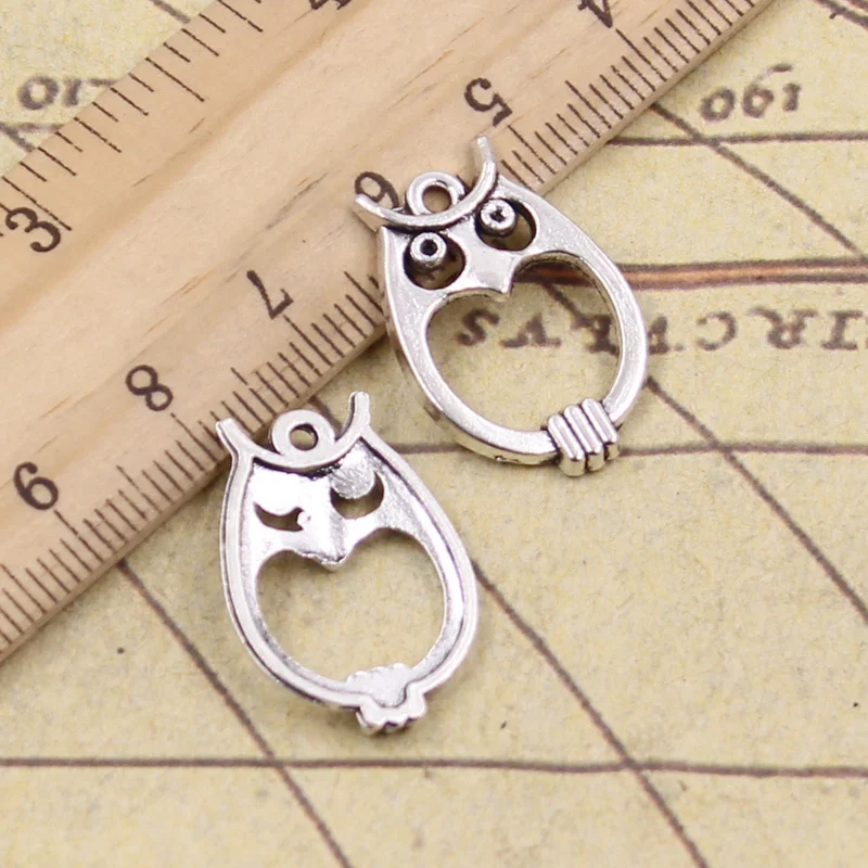 30 шт. подвески в виде совы 22x5 мм