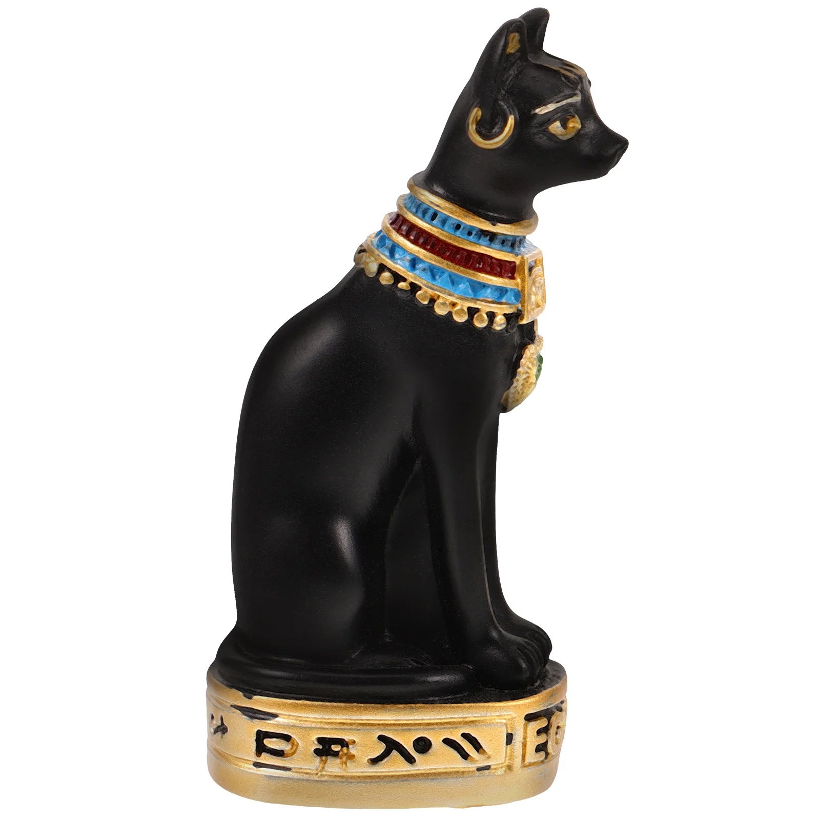 Maneki Egyptian Cat God Ornament Retro Decor Japanese Cabinet Figurine Black Decorate
