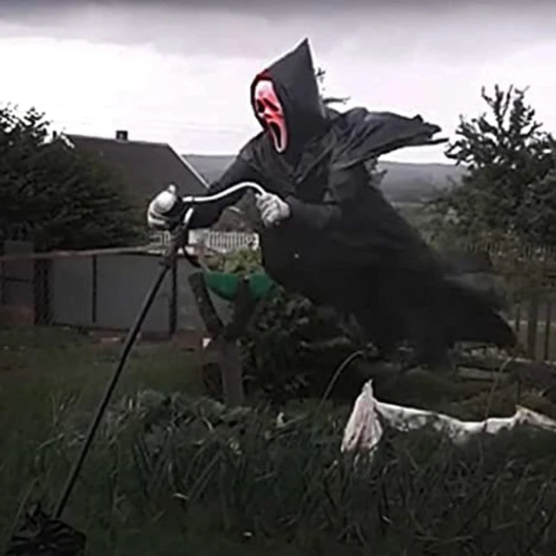 

Outdoor Halloween Ghostface Scream Scarecrow Garden Decoration Hanging Scary Creative Yard Art Hanging Scary Scream Ghost Decor