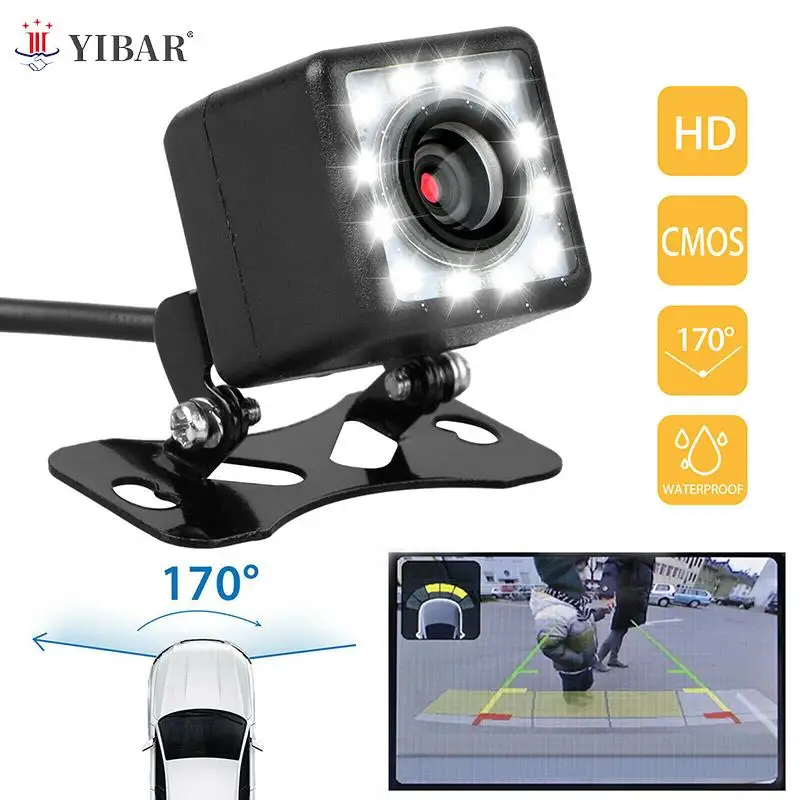 

Car Rear View Backup Camera Parking Reverse Back Up Camera Waterproof CMOS 12LED