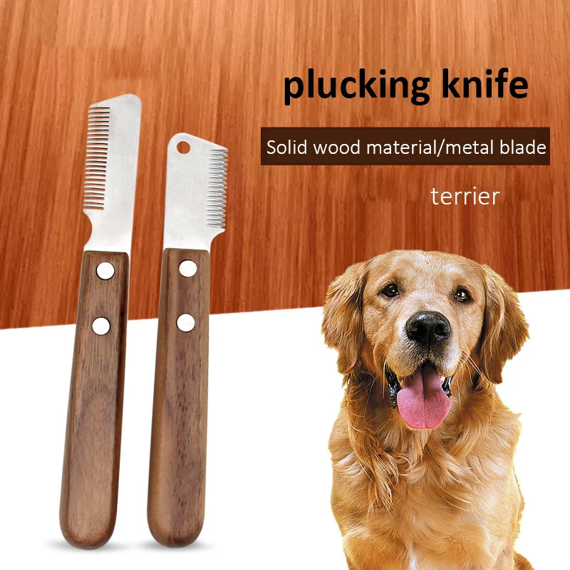 

Shaving Knife Comb Pet Comb Solid Wood Metal Terrier Dog Plucker Grooming Tools Pet Supplies Undercoat Brushes