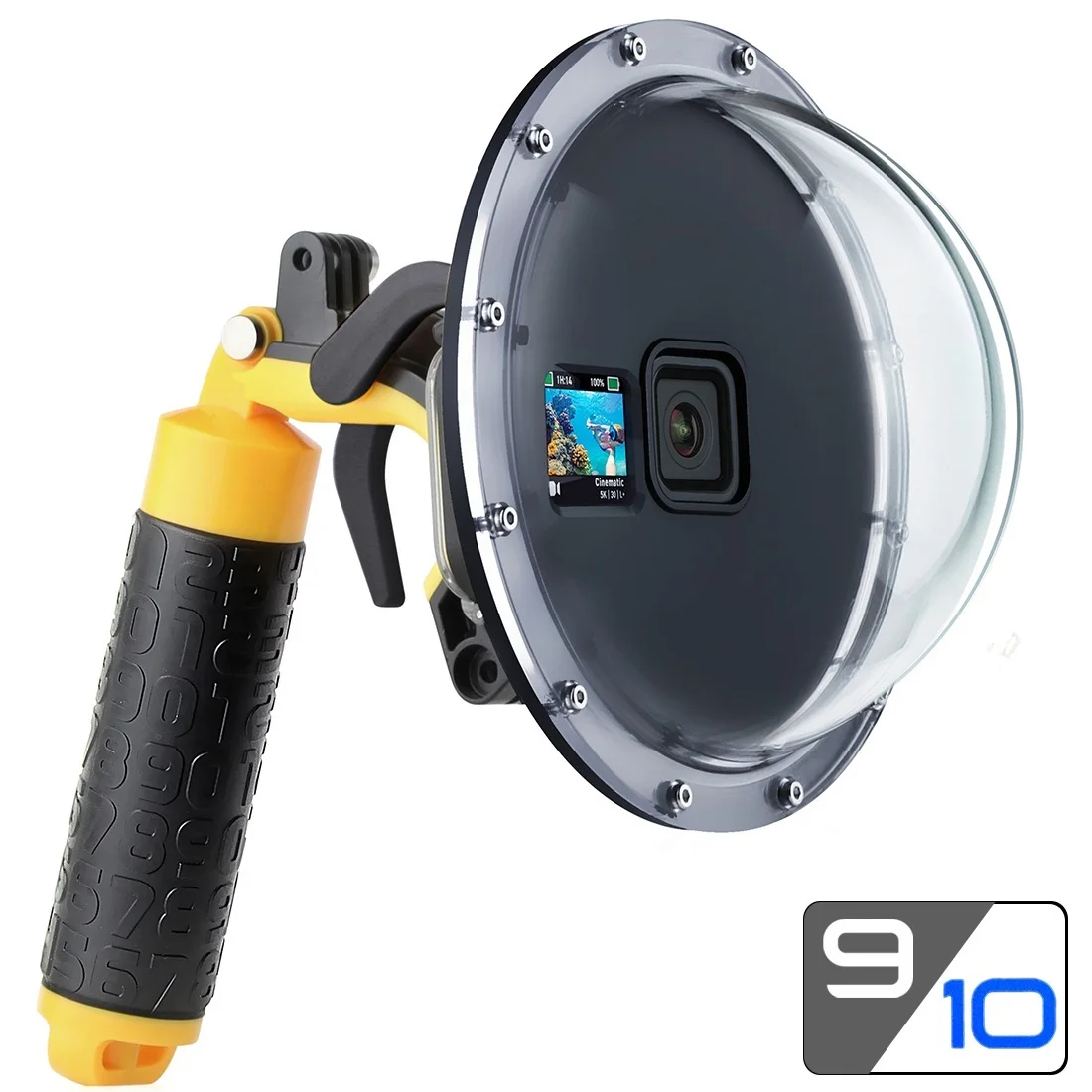 

2022 45 м купол порт для GoPro Hero 9 10 черный водонепроницаемый чехол Дайвинг Корпус триггер поплавок рукоятка для Go Pro 9 10 аксессуары