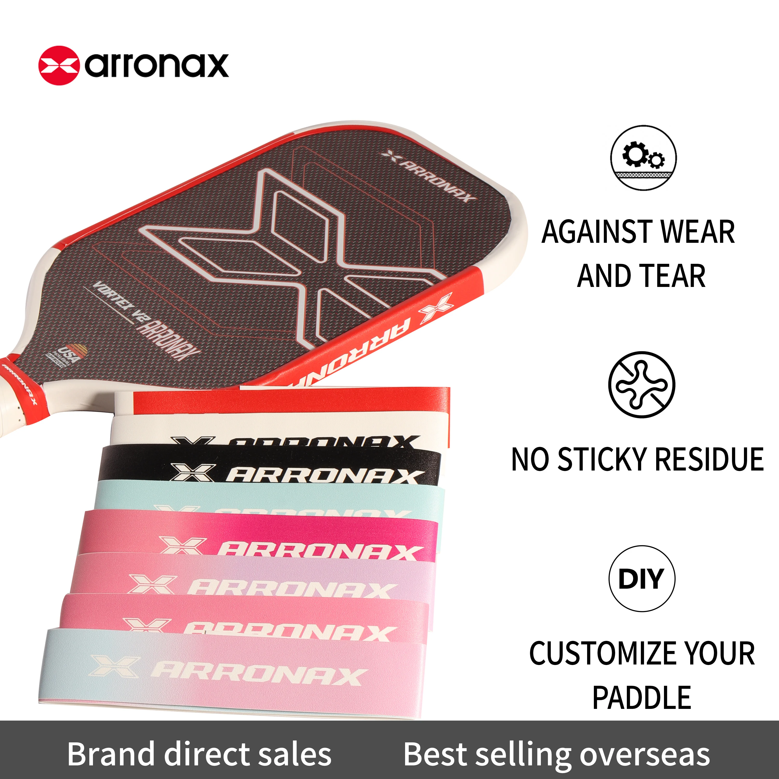 Лента для кромок весла ARRONAX-Pickleball текстура 3K из полиуретана подходит защиты