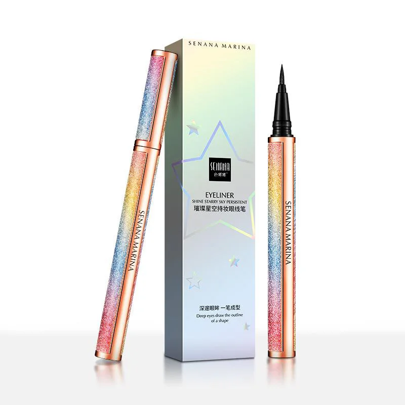 

SENANA 4D Starry Sky Eyeliner Waterproof Quick Dry Sweatproof Eye Liner Not Easy To Decolor Not Easy To Halo for Novices
