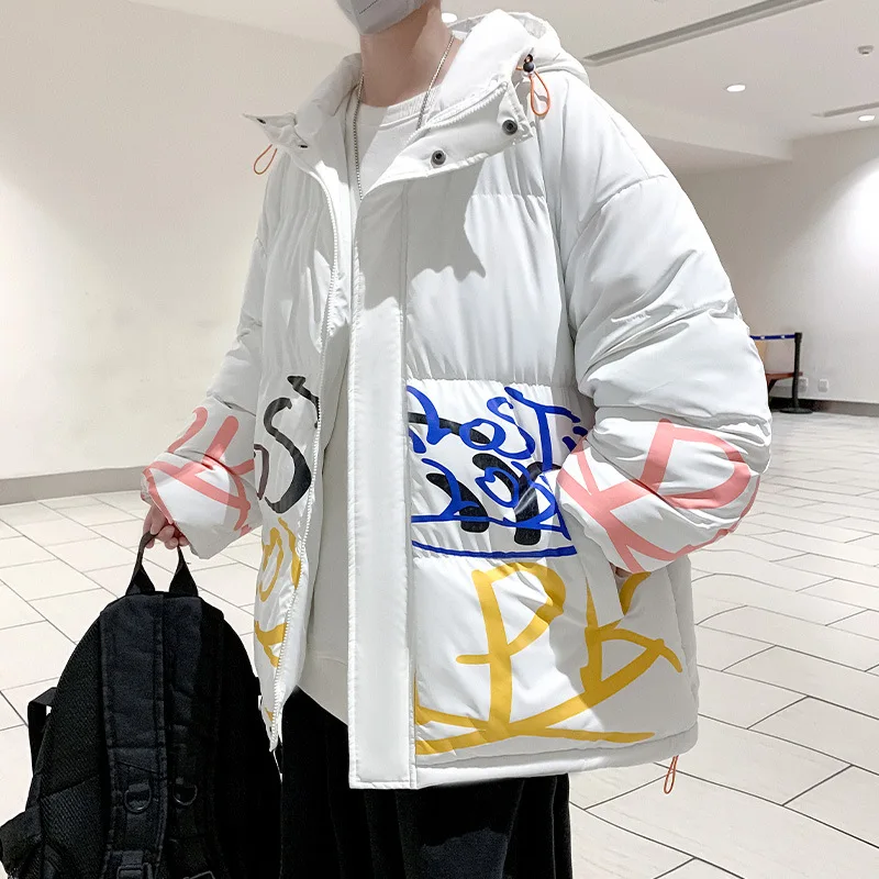 Down Jacket Men's 2021 Winter Loose Cotton-padded Jacket Thickened Padded Jacket