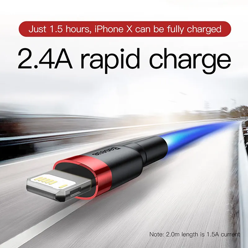 

2.4A Fast Charging Cable for iPhone 11 Pro Max Xs X USB Cable for iPhone 7 8 Plus Charger Cable USB Data Cord