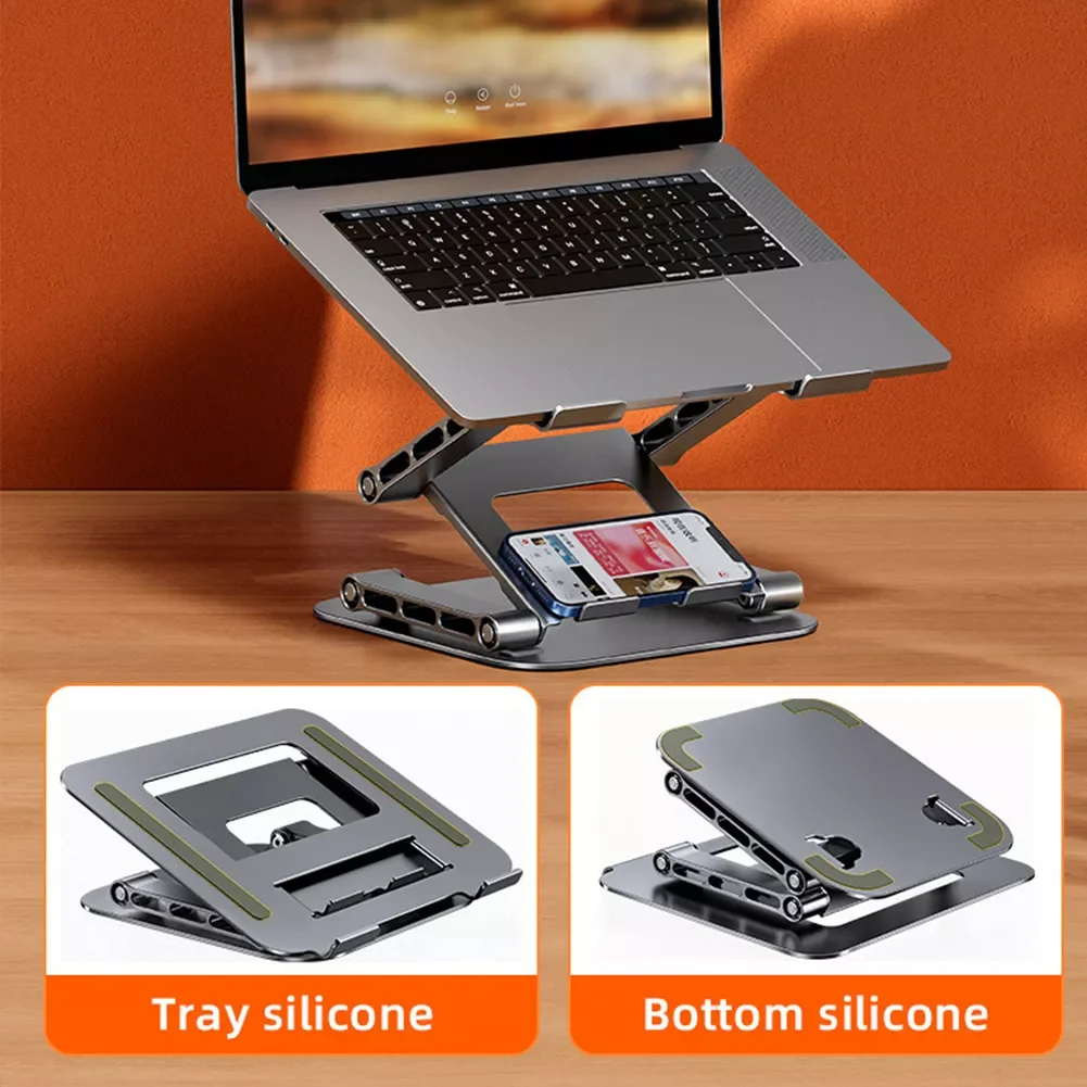 

New in Layer Cooling Support 360 Adjustable Foldable Phone Tablet Bracket Holder Aluminum Alloy Anti Slip for 11-17 Inch Noteboo