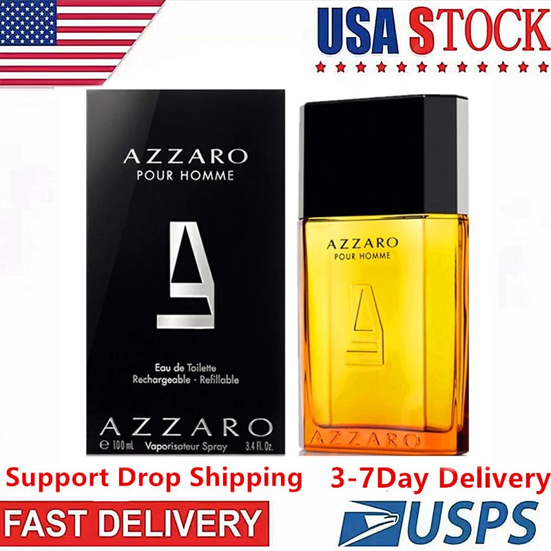 

Бесплатная доставка в США в течение 3-7 дней, мужские духи AZZARO, длительный срок службы, французский одеколон, аромат, спрей для мужчин