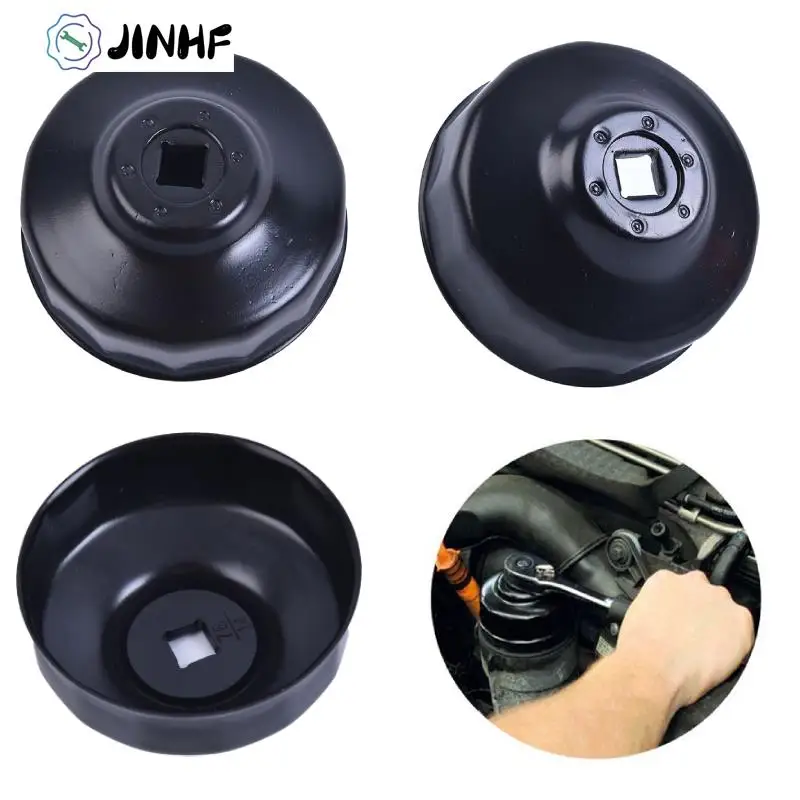 

Black Steel 76mm 14 Flutes Car Oil Filter Cap Type Wrench with 3/8" Drive Socket