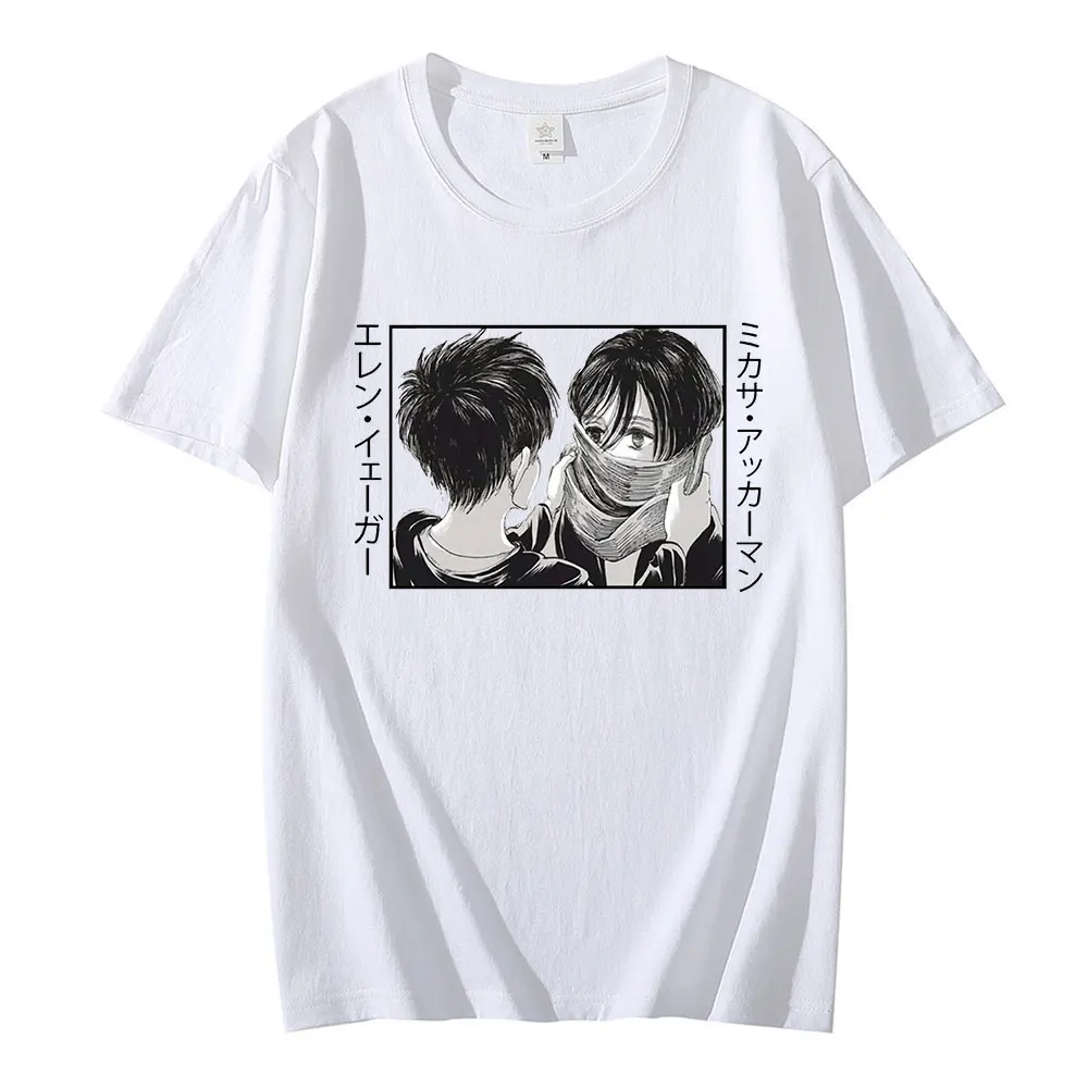 

Anime Attack On Titan Personality Print T Shirt Cartoon Shingeki No Kyojin Loose Short Sleeve Tops Harajuku Graphic Men Clothes