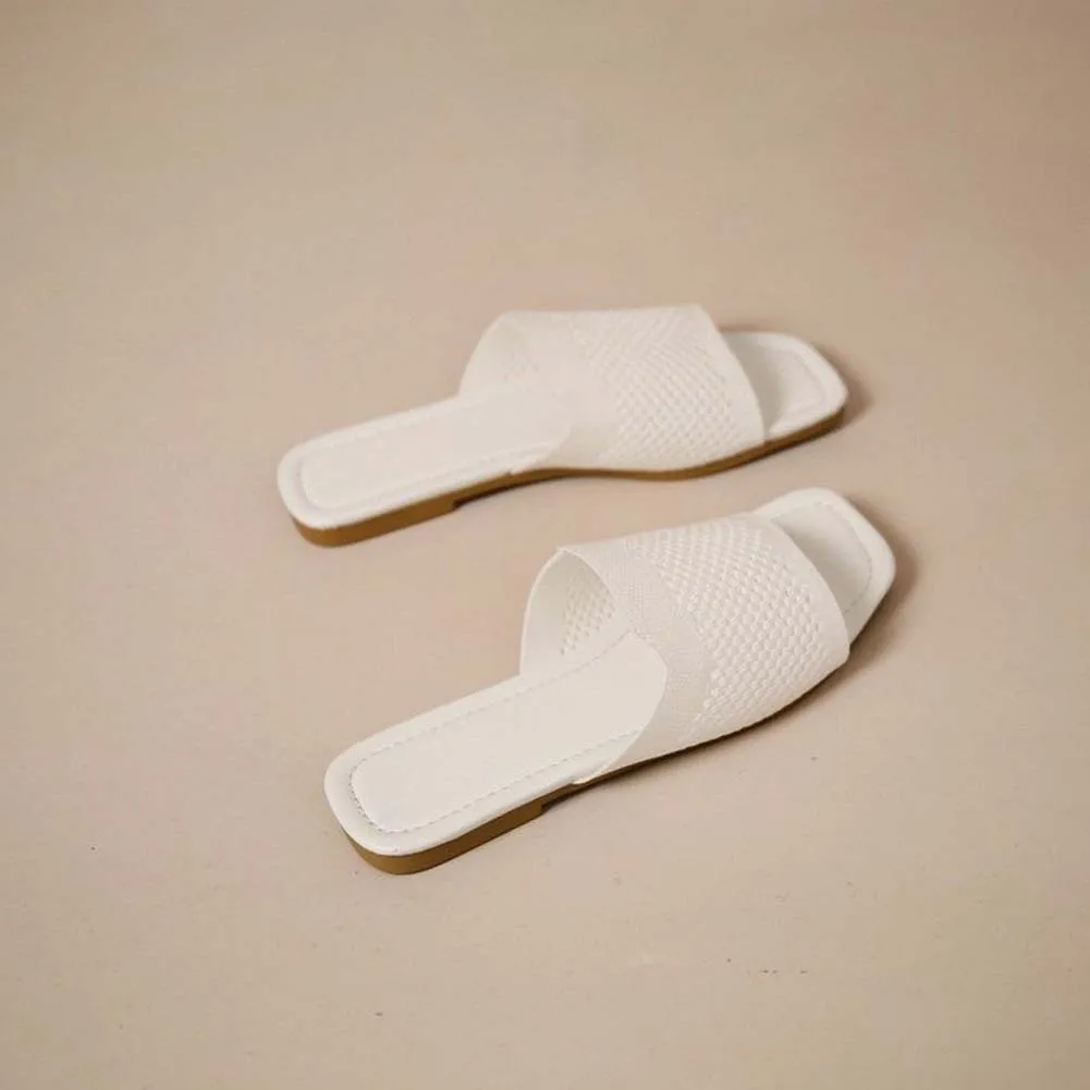 Mesh Flat Sandals With White/Black/Pink/Yellow Comfortable Breathable Shoes For Shopping Dating