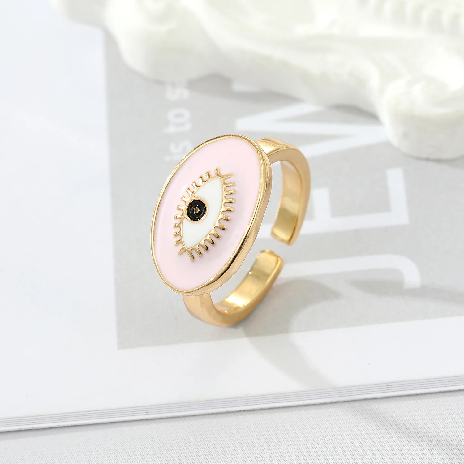 1 шт. новое розовое кольцо в форме капли с глазом дьявола турецкий глаз