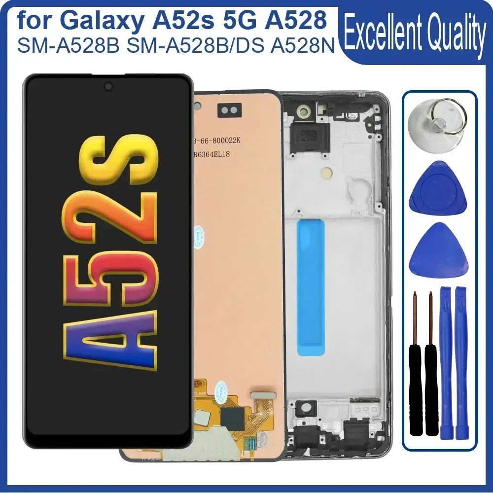 AMOLED ЖК-дисплей для Samsung Galaxy A52s 5G с сенсорным экраном в сборе замена A528B A528N LCD