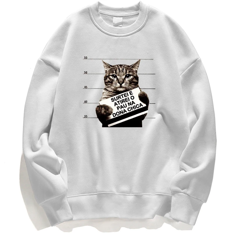 

Surtei E Atirei O Pau Na Dona Chica Cats Bad Cat Streetwear Sweatshirt Men Hoodies Pullovers Hoodie Jumper Crewneck Long Sleeve