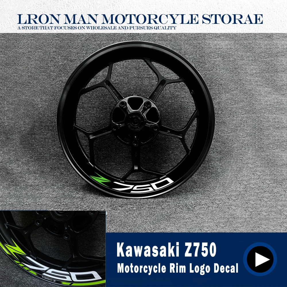 

Full Set For Kawasaki Z750 Motorcycle Rim Logo Decal Decoration Inner And Outer Wheel Hub Waterproof High Reflective Stickers