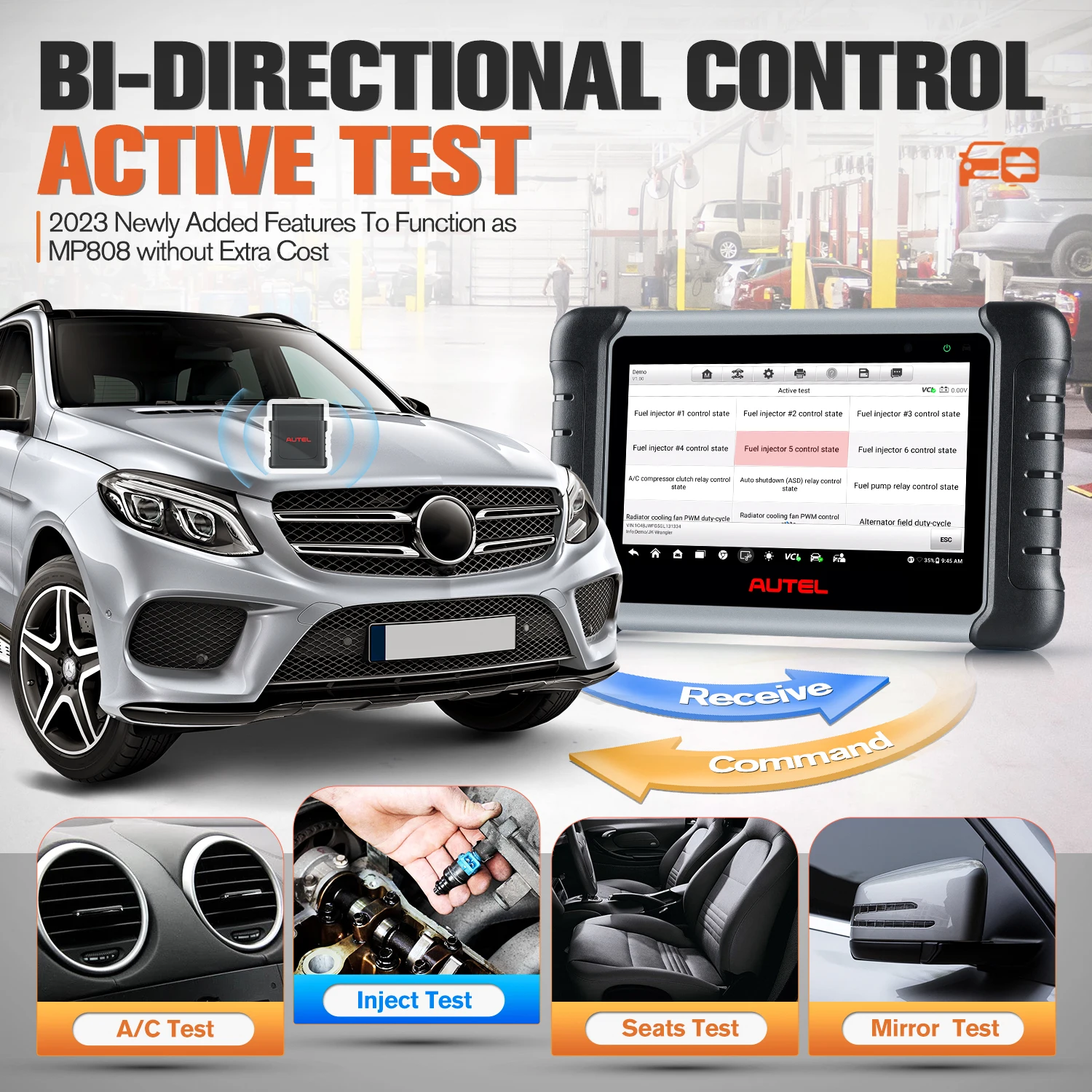 2023 Autel MP808BT PRO Professional Automotive Scan Tool OBD2 Bi-Directional Scanner ECU Coding, 36+ Service Upgraded of MP808BT 5