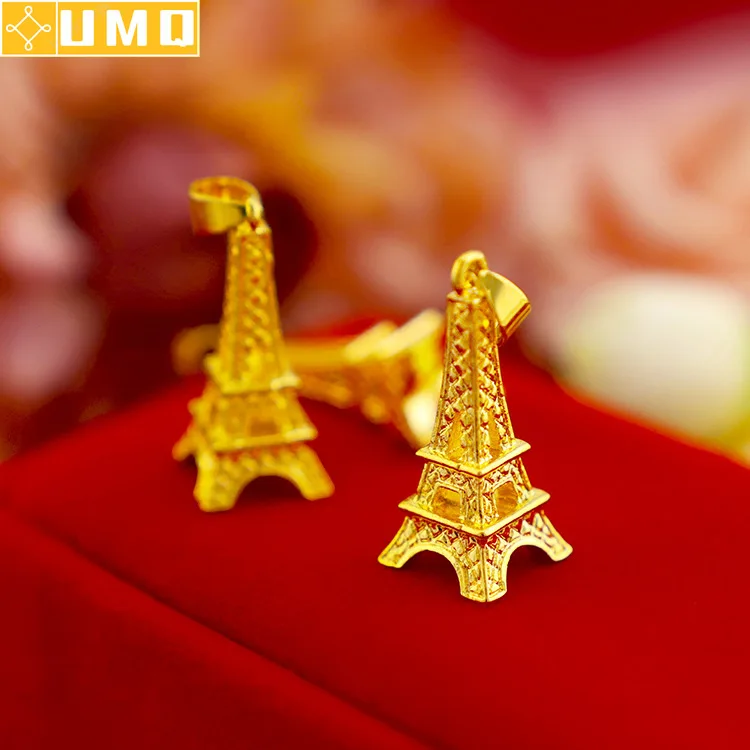 

Fashion Paris Eiffel Tower Pendant 14k Gold Jewelry for Women Charms Chain Necklace Pendant for Birthday Party Gifts No Chain