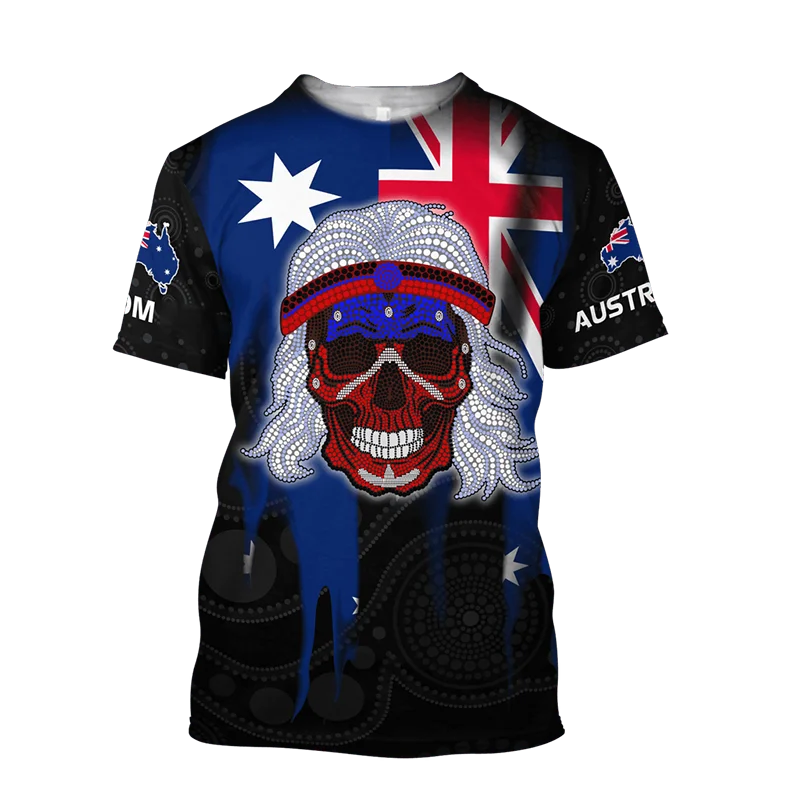 Футболка мужская с австралийским флагом свитшот камуфляжным принтом круглым