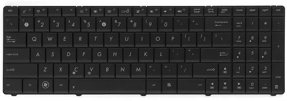 Сменная Клавиатура для ноутбука ASUS n53 k54l x55 x55u x55a x54c x54h x54hy x54xb x55vd x55c r500 f55 f75 черная