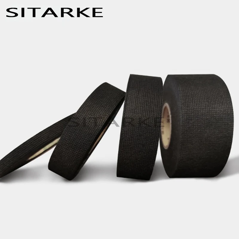 1pc Heat-resistant Adhesive Cloth Fabric Tape For Car Auto Cable Harness Wiring Loom Protection Width 9/19/25/32MM Length 15M