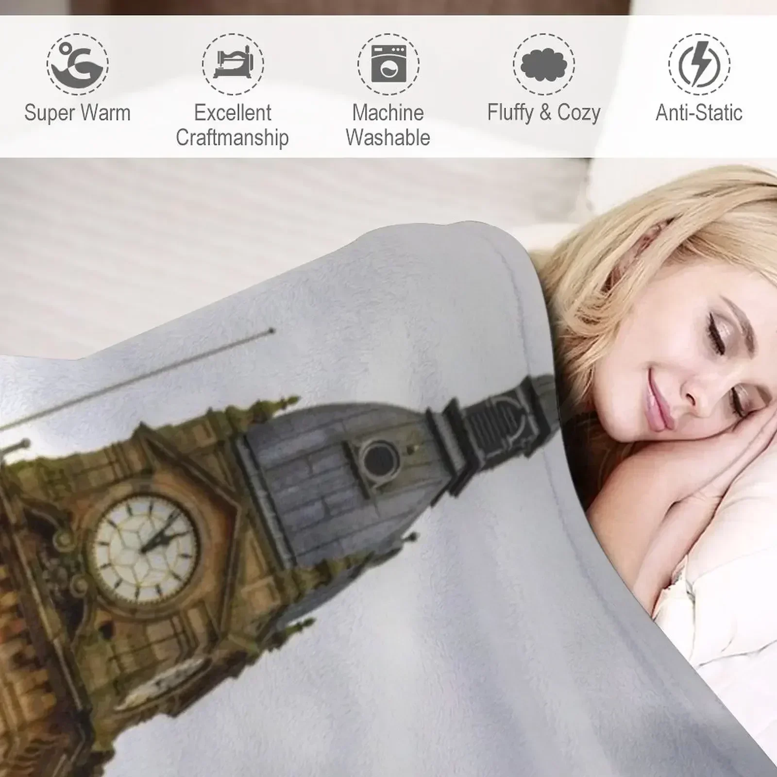 Одеяло Kendal Town Hall для декоративного дивана ретро-одеяла