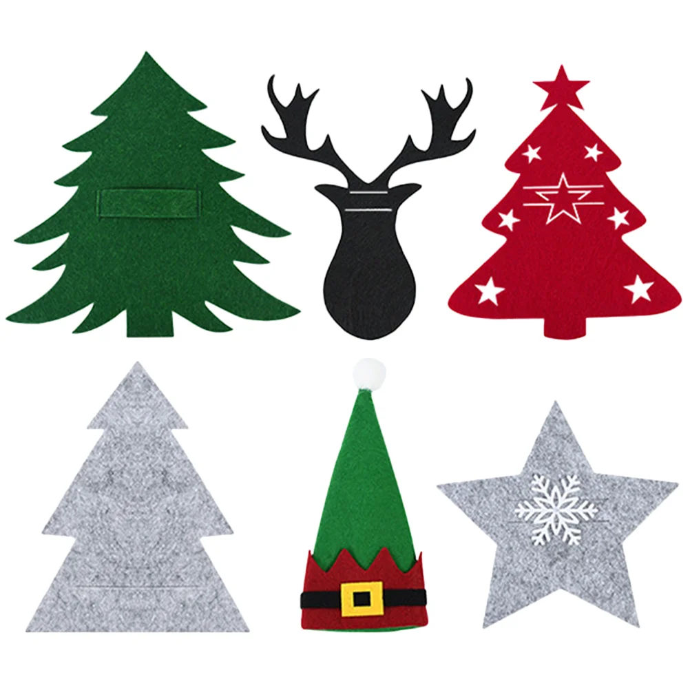 

6pcs Christmas Cutlery Holders Silverware Holders Xmas Theme Fork Holders