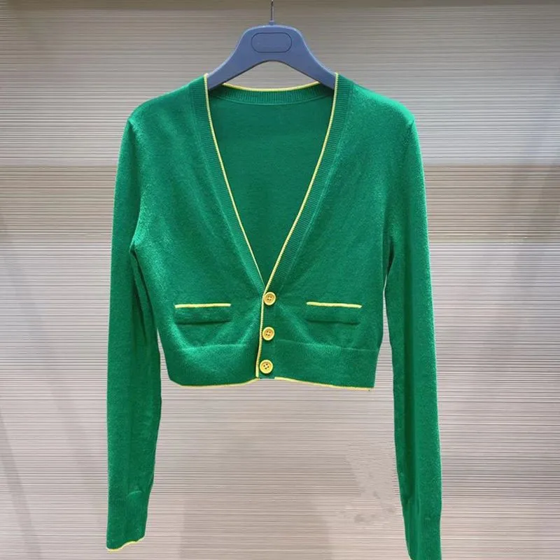 

Женский кашемировый кардиган с V-образным вырезом, повседневный трикотажный кардиган карамельных цветов из шерсти Аполлона, весна-осень H586