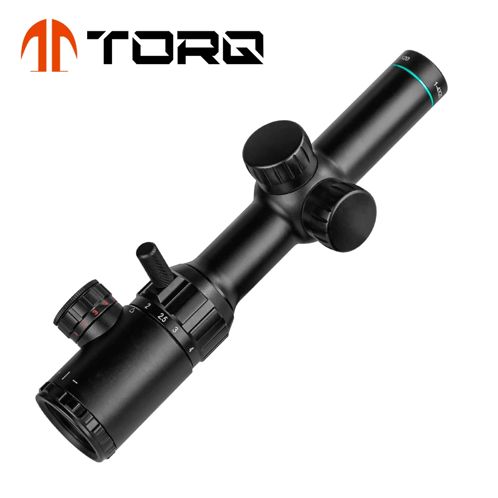 TORQ OPTICS 1-4x20 Rifle Scope Green Red Illuminated Riflescope Range Finder Reticle Rifle Scope Air Rifle Optical Sight Hunting