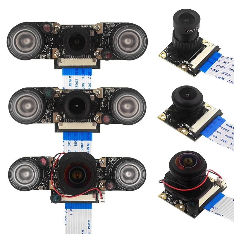 

Raspberry Pi 4 Night Vision Camera 5MP OV5647 Webcam Module 1080P IR-CUT Fisheye Wide Angle Camera for Raspberry Pi 4B 3B+ 3B