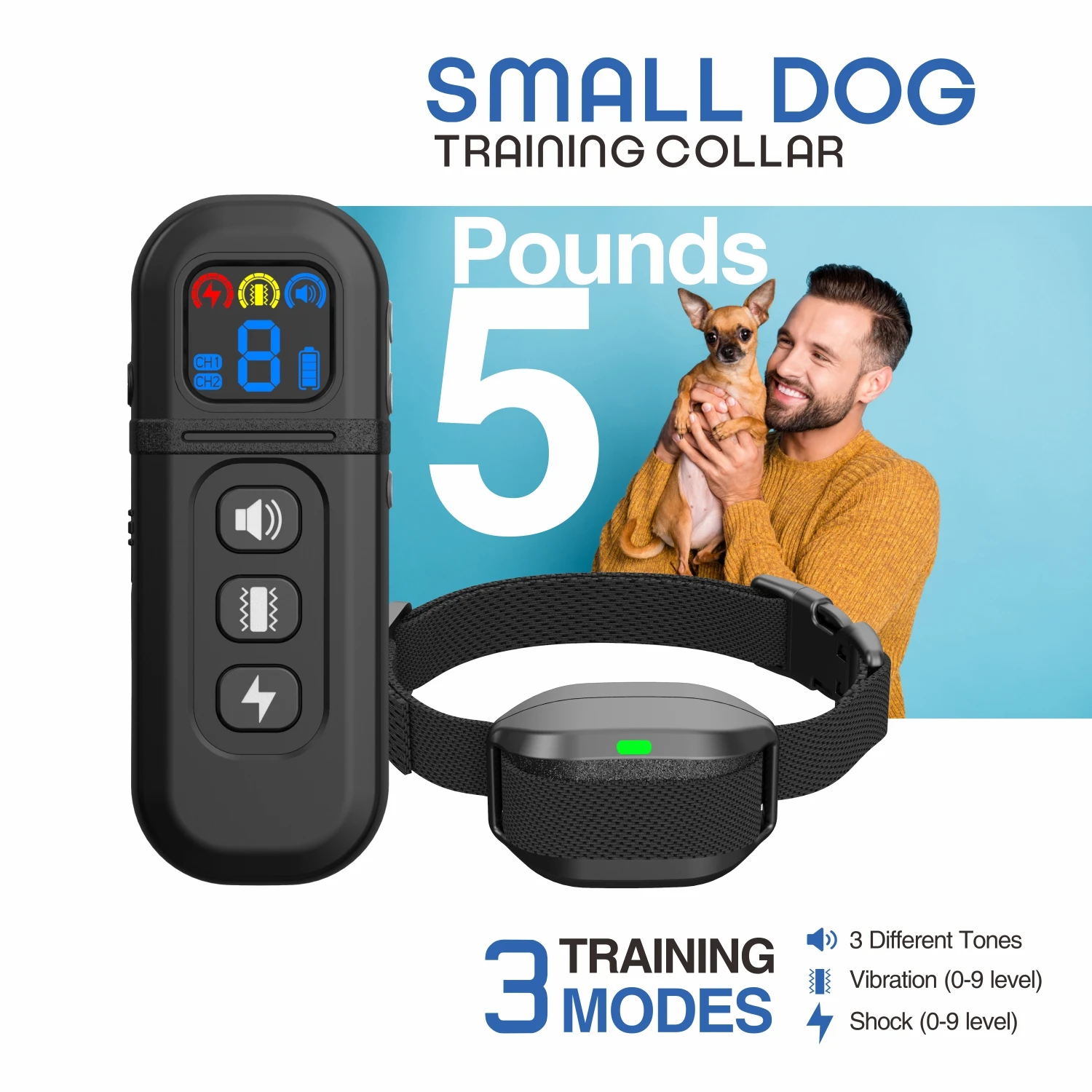 Ошейник для дрессировки маленьких собак с пультом дистанционного управления