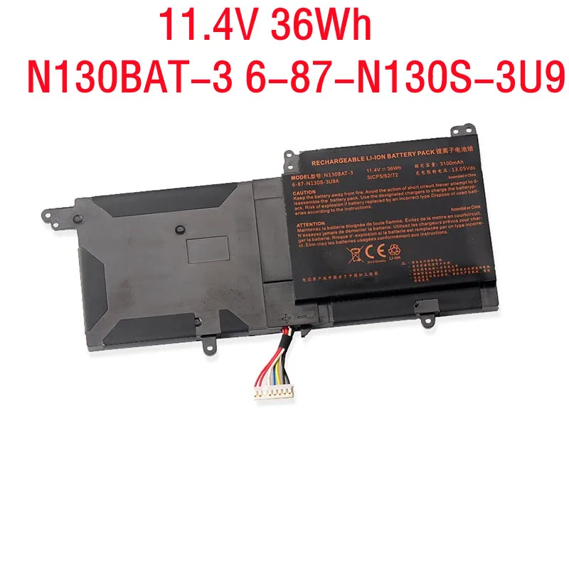 

Аккумулятор для ноутбука 11,4 в, 36 Вт/ч, для Clevo N130WU InfinityBook Pro 13 14 Sager NP3130 Lingyue S4 6-87-N130S-3U9A